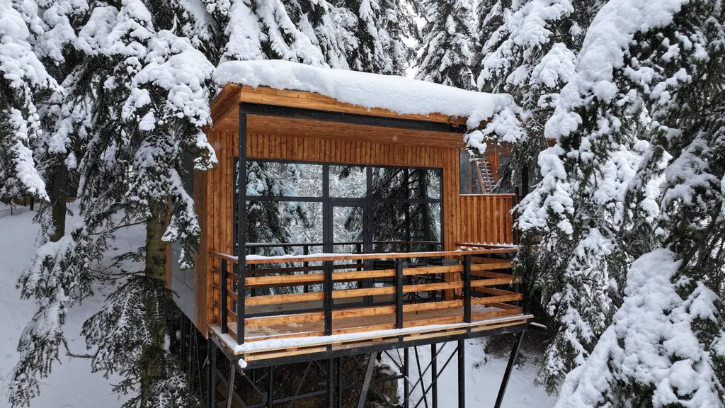 Дом Трио 16 с шикарным видом на реку Архыз (тариф без бани и бассейна)