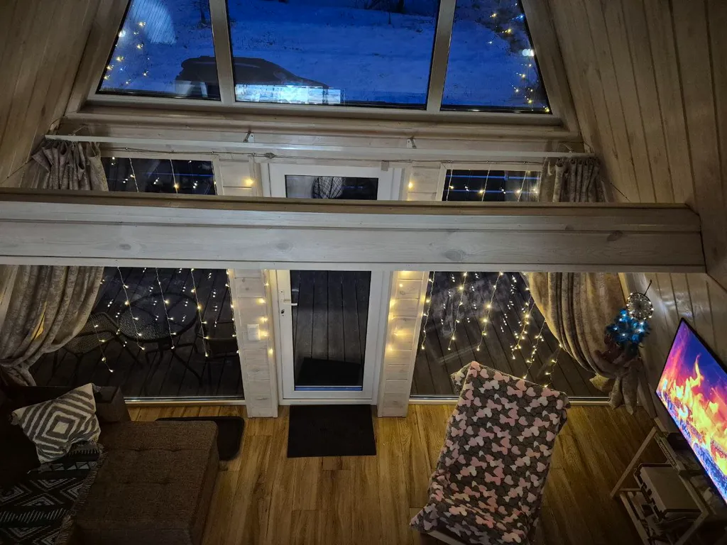 Коттедж Коттедж А-фрейм Ежевичный с сибирским банным чаном и баней на дровах — Каблуково