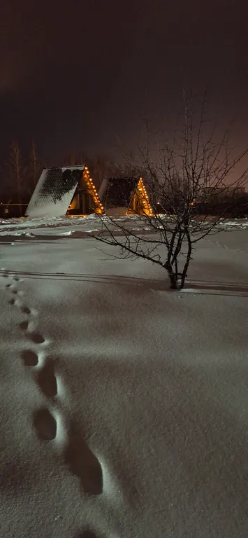 A-frame домик с видом на горнолыжку