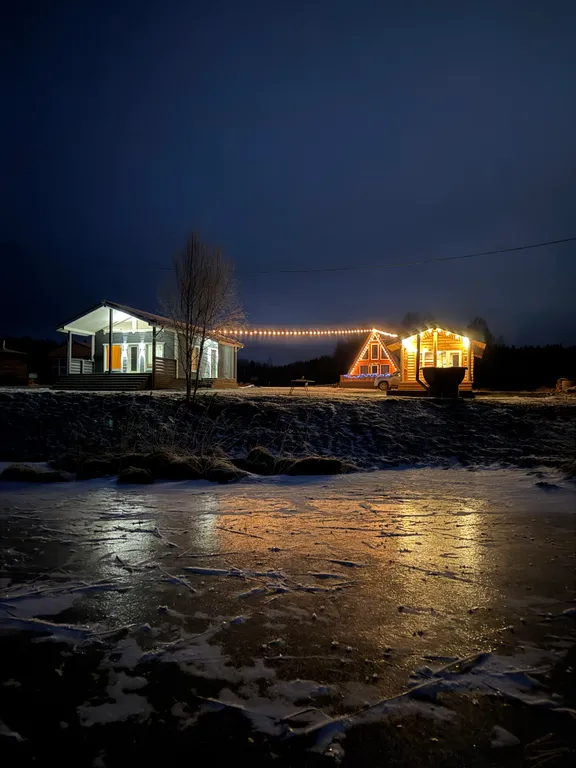 Загородный дом с баней и чаном