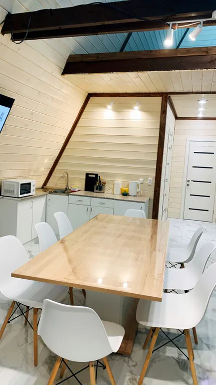 Уютный большой дом A-Frame с чаном рядом с Волгой