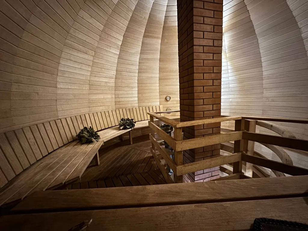 Купольная баня на дровах