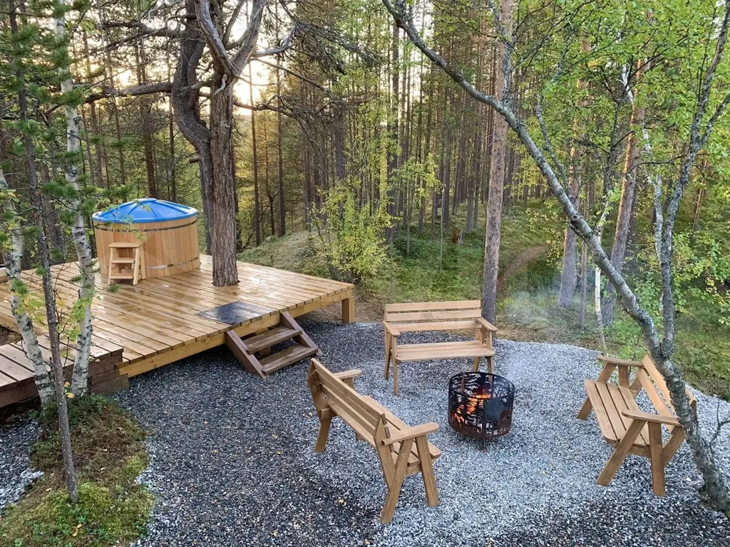 Современный дом в сосновом лесу