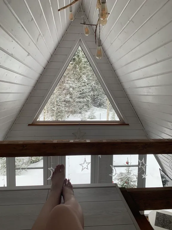 Дом с баней и чаном у леса