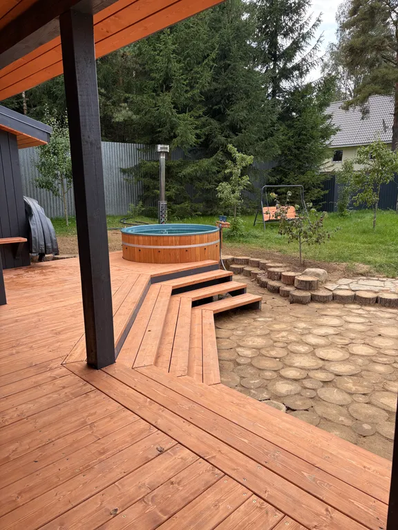 Коттедж Комфортный коттедж с сауной и купелью — Бугры