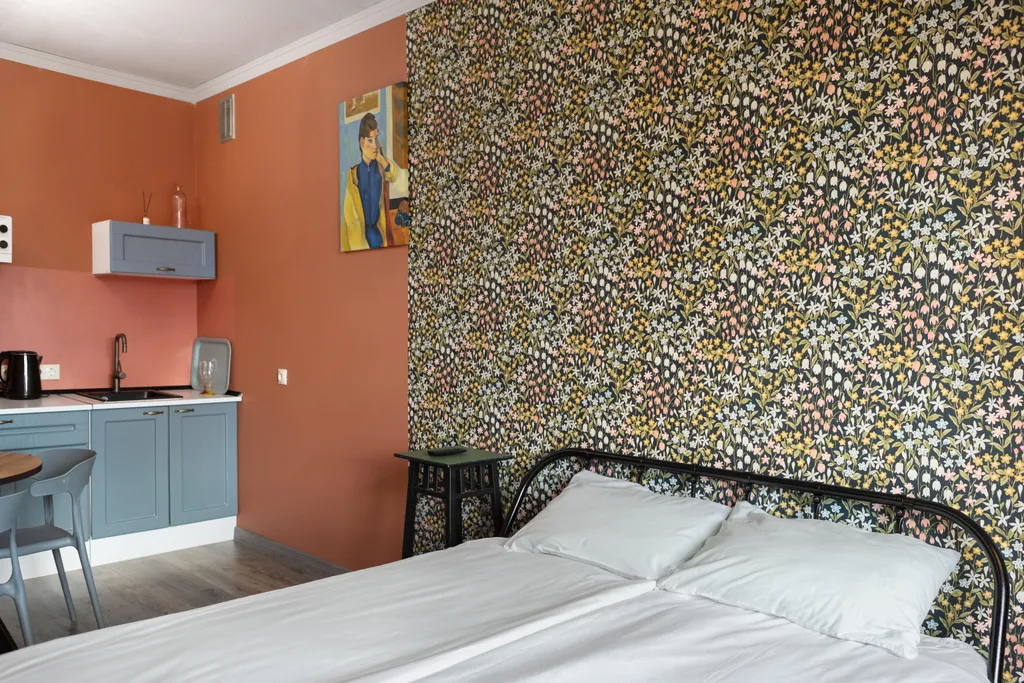 Квартира Квартира Студия в центре Яблони большой двуспальной кроватью — Уфа