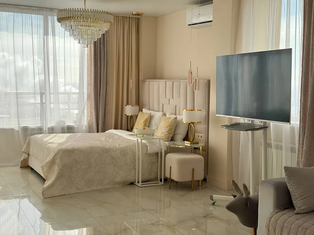 Атмосфера комфорта студия Ваниль с открытым балконом