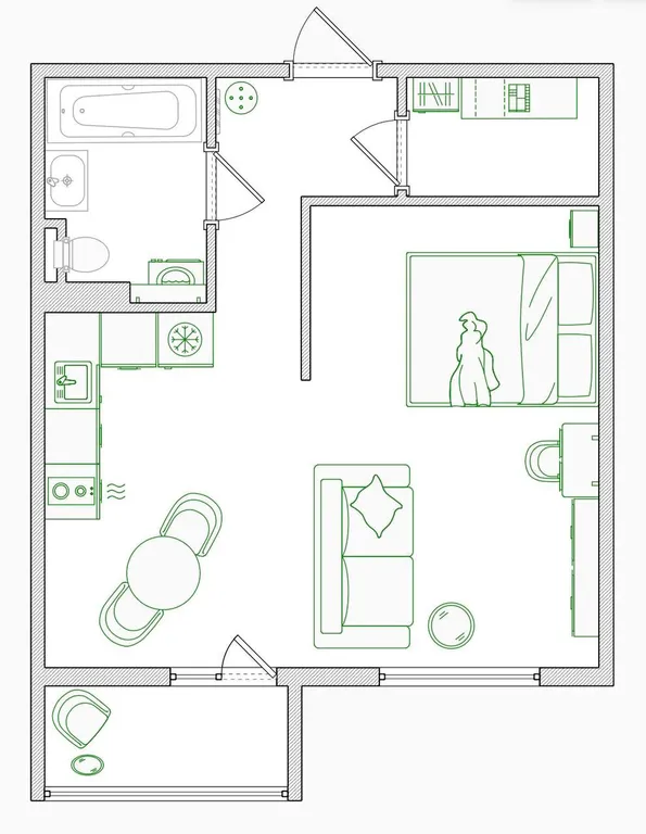 Квартира Уютная квартира-студия — Екатеринбург