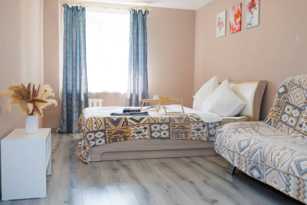 Уютная квартира с широкой кроватью