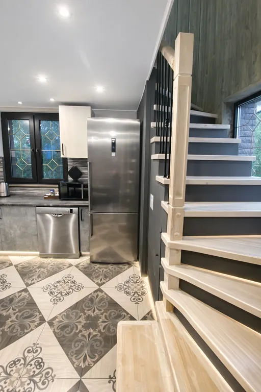 Современный домик с баней, чаном и беседкой