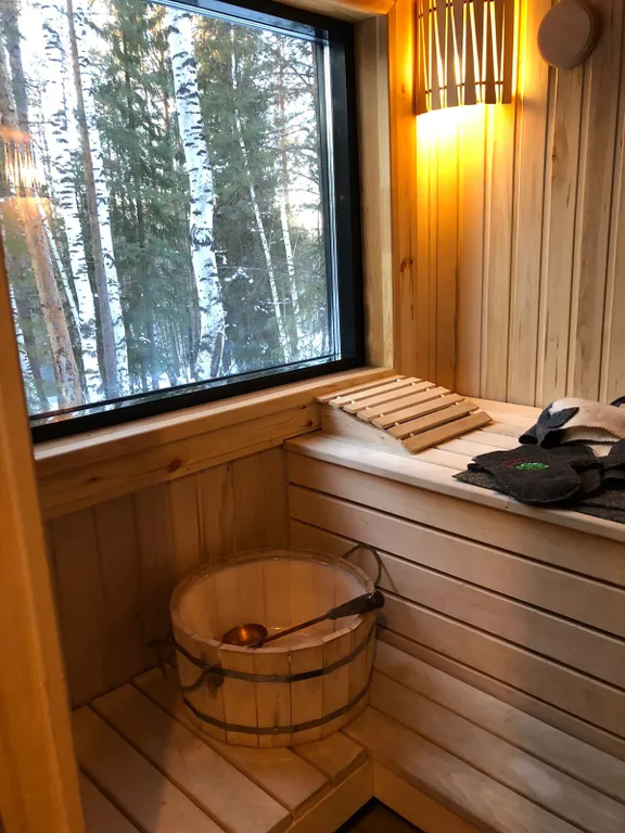 Уютный дом с баней, с панорамным видом на гору Ежовая