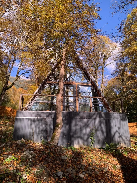 Коттедж Дом А-фрейм в живописном лесу — Архыз