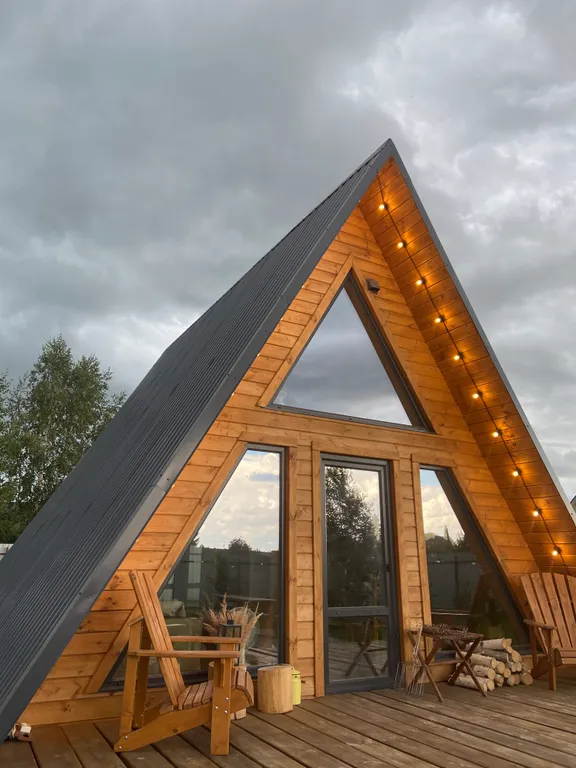 Коттедж Уютный домик афрейм, банный чан, банька — аренда посуточно в Псков