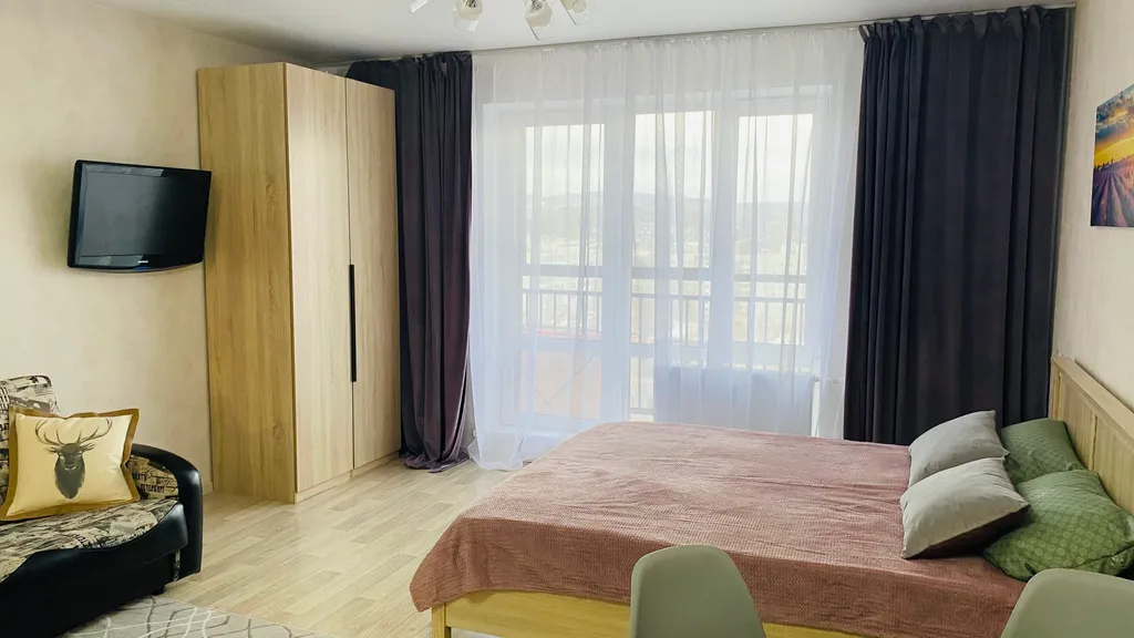 Квартира Квартира Уютная студия в новом в экологически чистом микрорайоне города — Красноярск