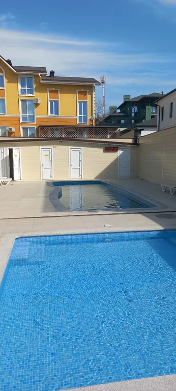 Современная студия с подогреваемым бассейном