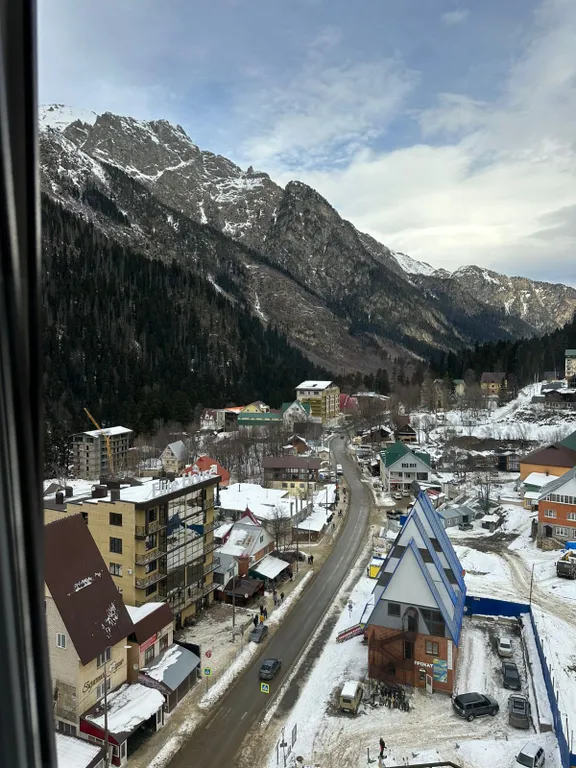 Уютная студия в самом сердце Домбая с видом на горы