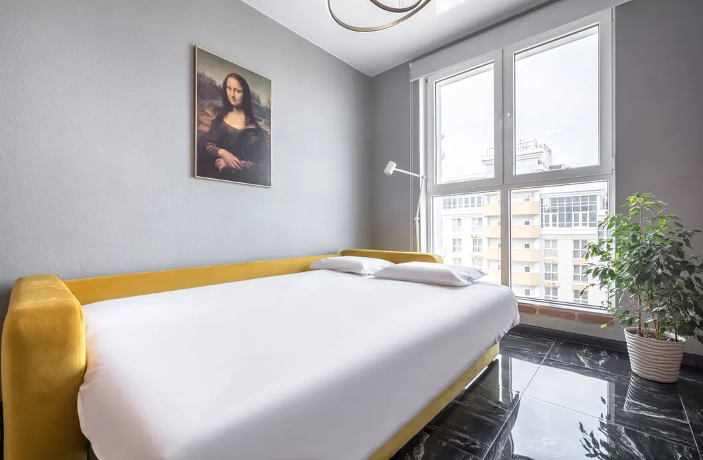 Loft с кроватью-трансформером, кофемашиной и видом на город