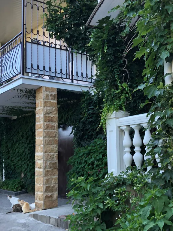 Коттедж с шикарной видовой террасой и шезлонгами