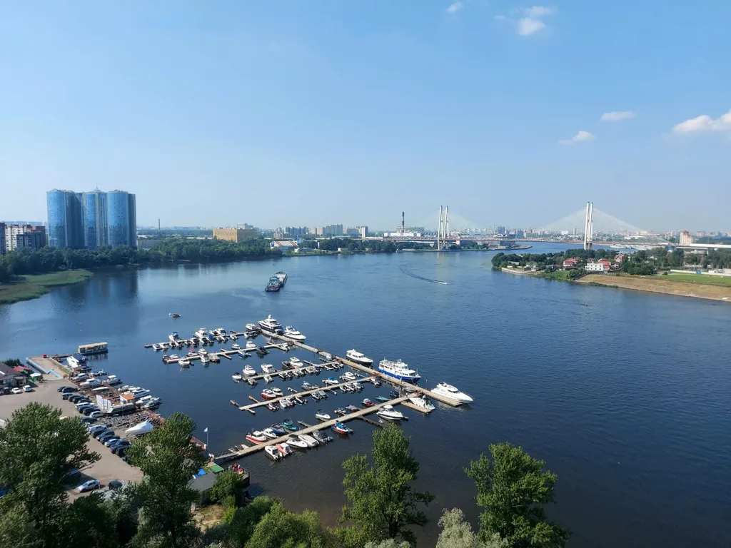 Квартира Квартира Студия с видом на Вантовый мост — Санкт-Петербург