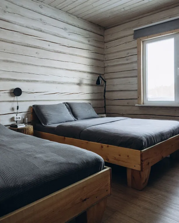 Коттедж синий закат с камином и террасой с видом на реку