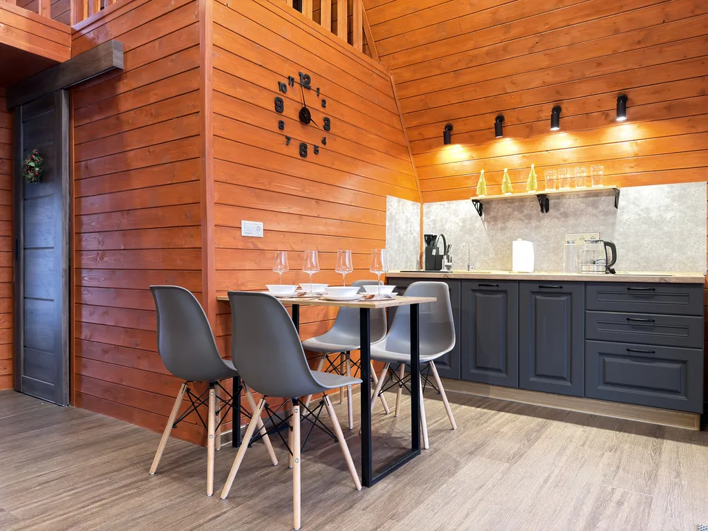 Уютный домик А-Фрейм с террасой и мангальной зоной