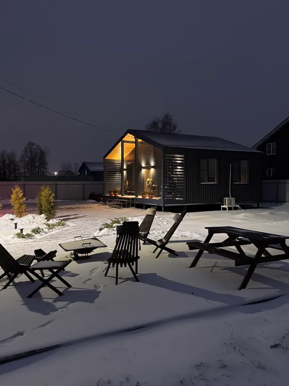 Уютный дом с сауной, в стиле барнхаус, недалеко от реки