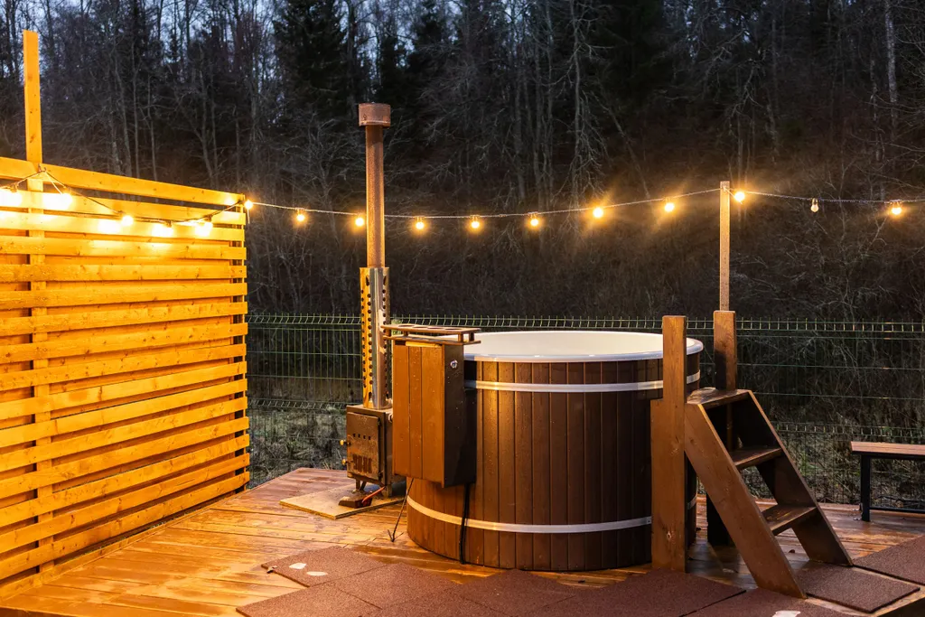 Ольшаны_Парк Дом Шале у леса с баней и горячей купелью