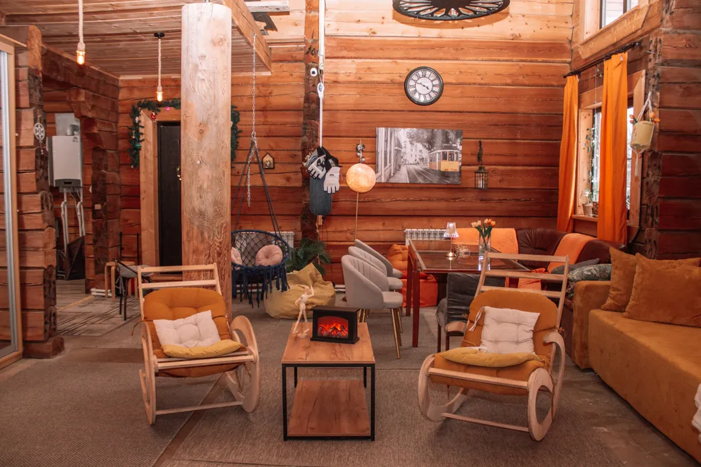 Атмосферный уютный экокоттедж из кедра с прудом