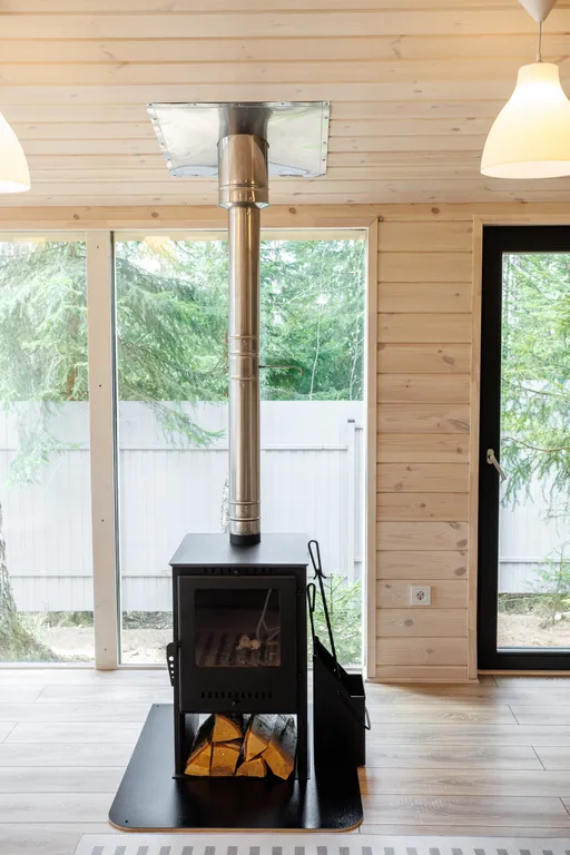 Красивый дом в ёлках