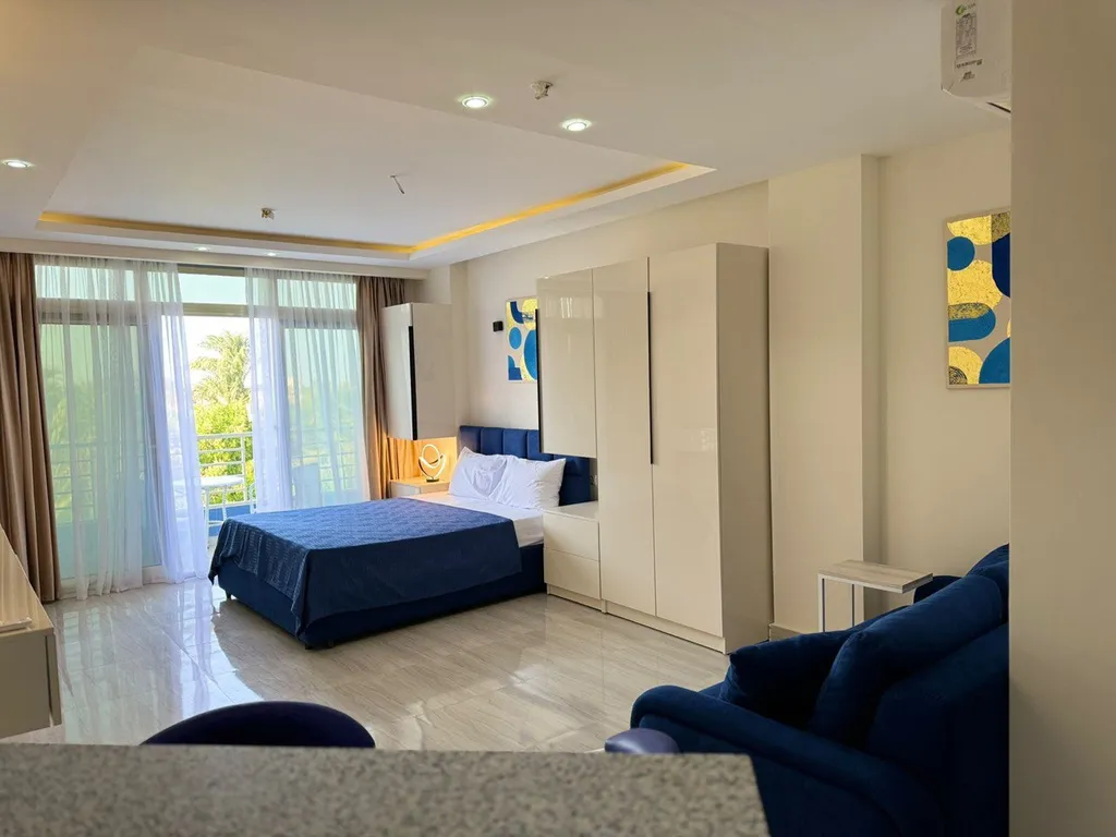 Уютная студия c аквапарком, морем, бассейном и всеми удобствами