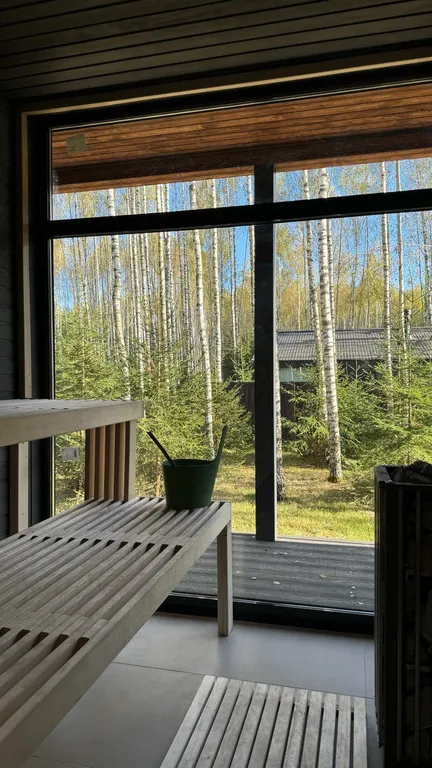 Коттедж Панорамный дом в окружении леса с сауной и чаном — Семеновское