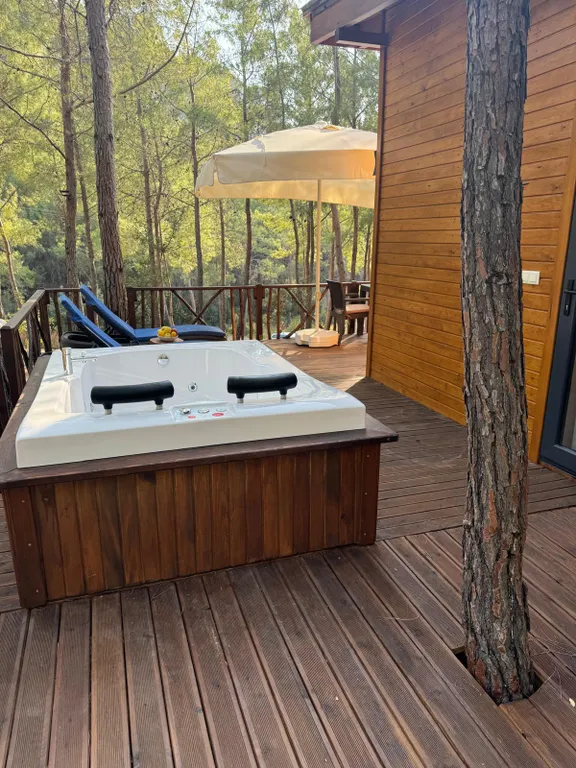 Просторное эко бунгало в сосновом лесу на побережье Турции