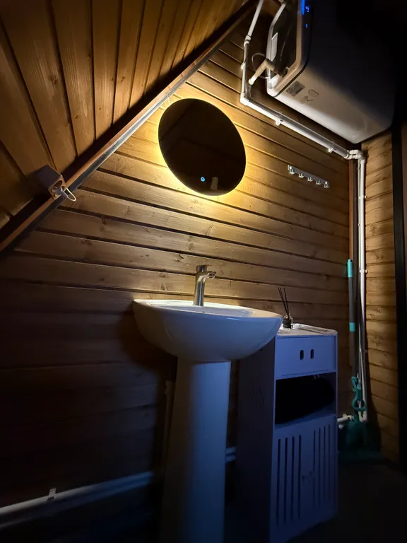 Домик А-фрейм с баней и сибирским чаном