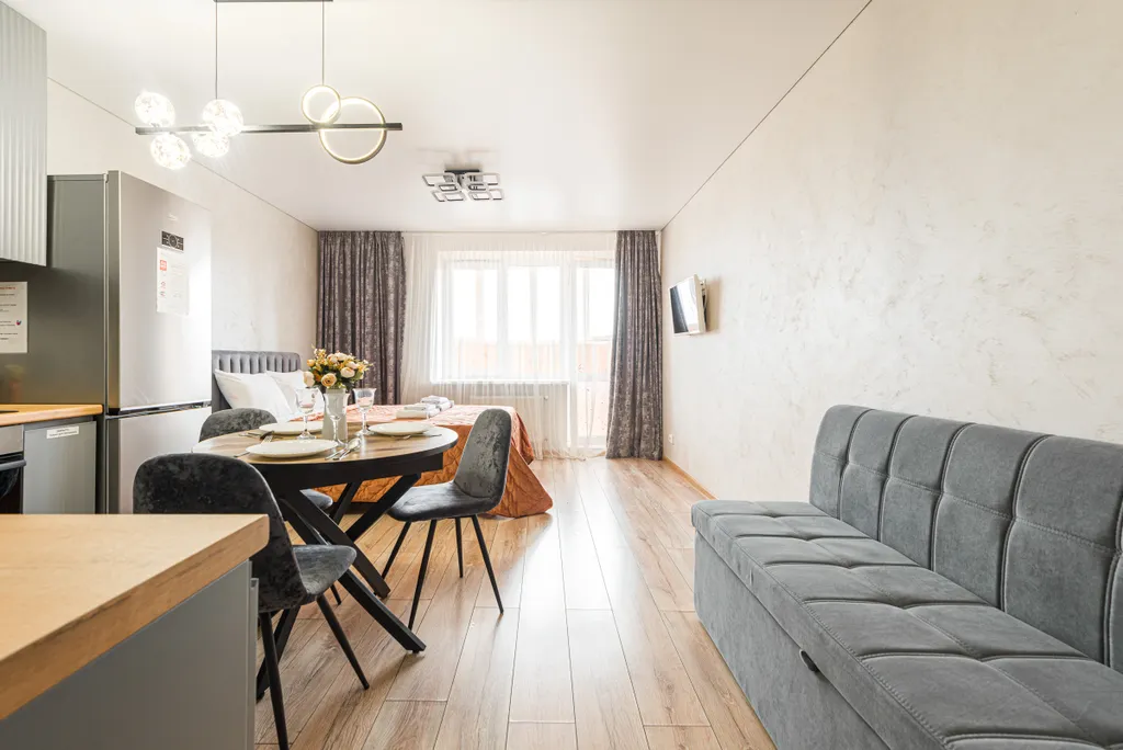 Студия Loft рядом с МНТК в новом микрорайоне, халаты, гостиничный сервис