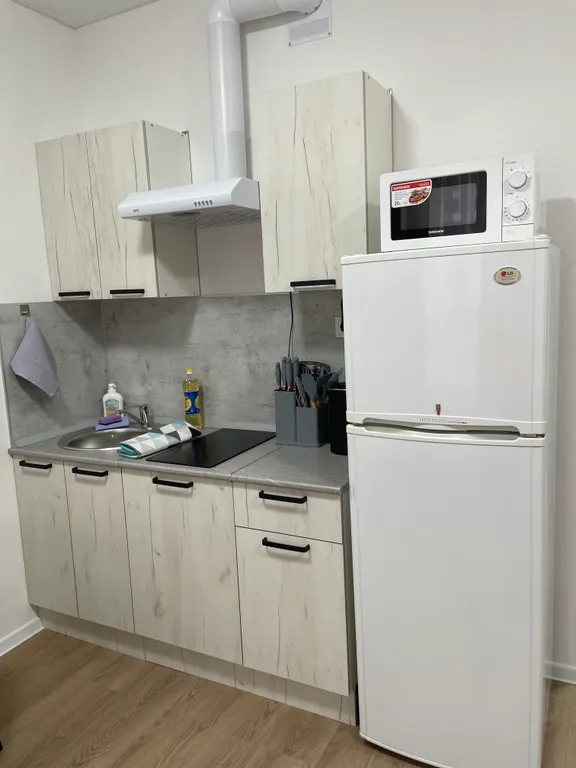 Современная студия с двухспальной кроватью в Люберцах