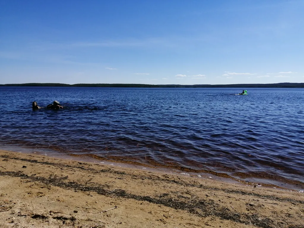 Дом на берегу с баней и лодкой