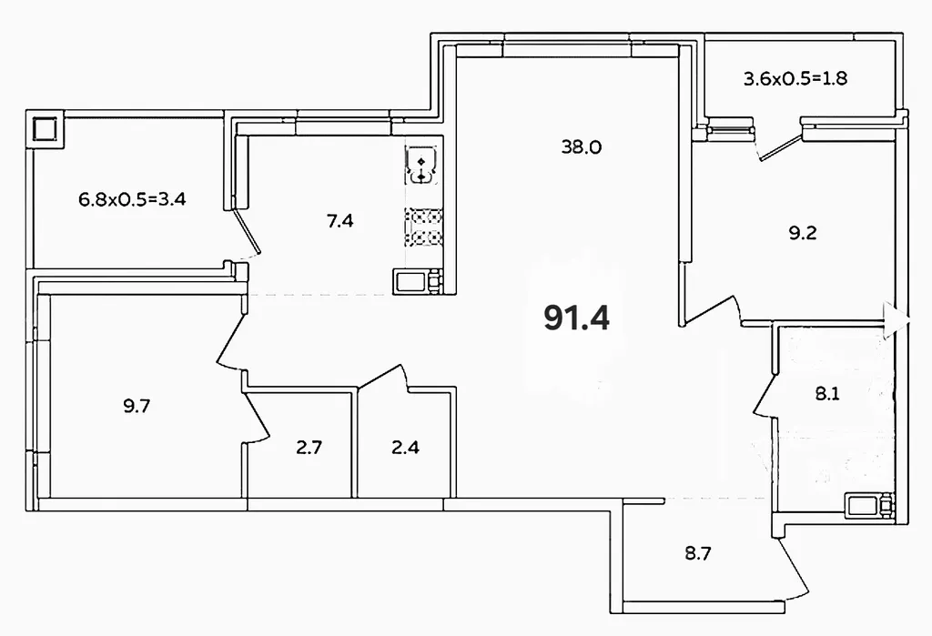 Квартира с кинотеатром 86 дюймов