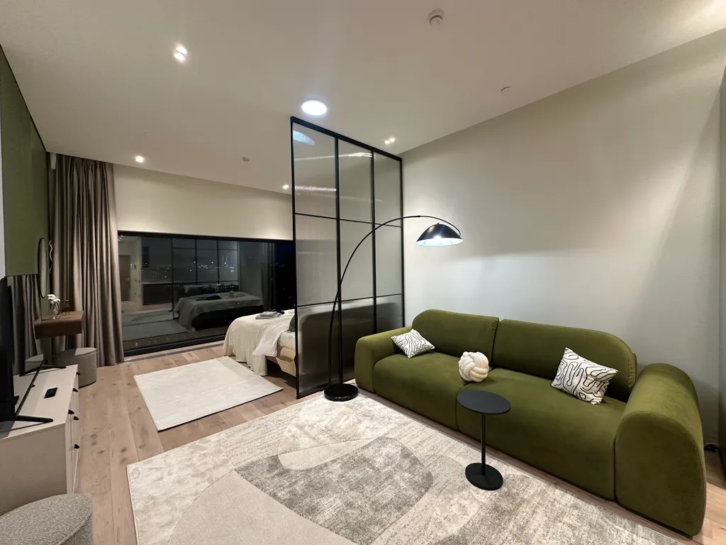 Квартира Квартира Прекрасная студия с панарамными окнами в центре столицы — Москва