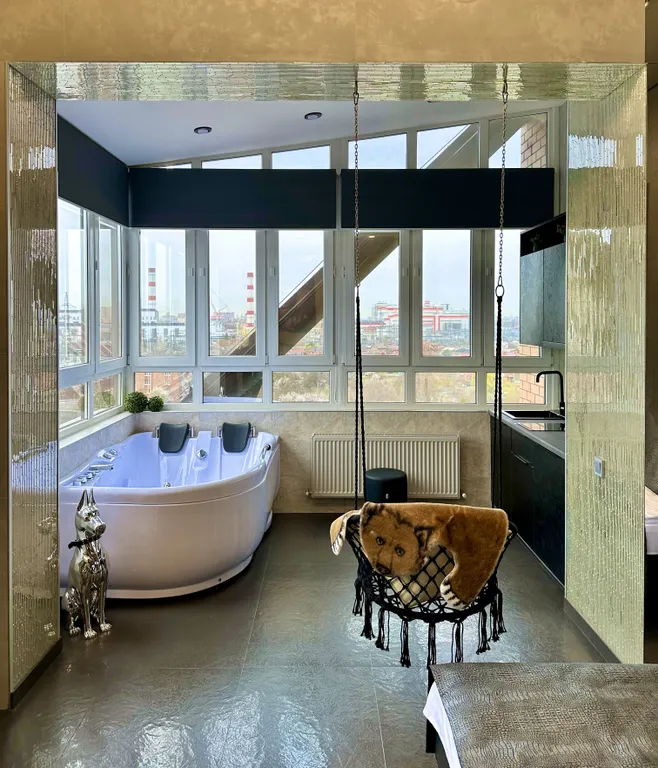 Панорамный Лофт с джакузи и PS5