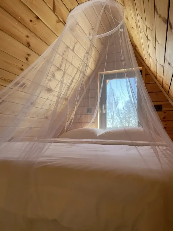 Коттедж A Frame 6х6 с панорамным видом в лес, чаном и мангальной зоной — Черленково