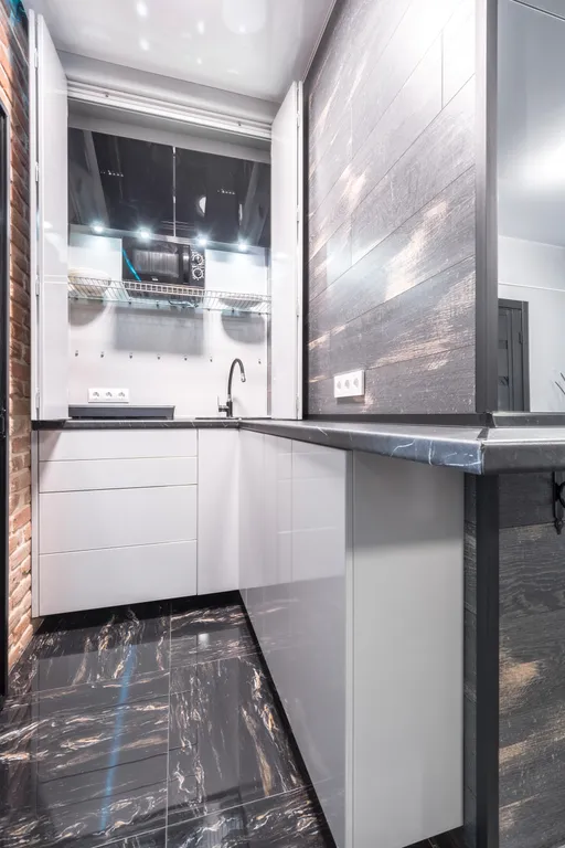 Loft с кроватью-трансформером, кофемашиной и видом на город