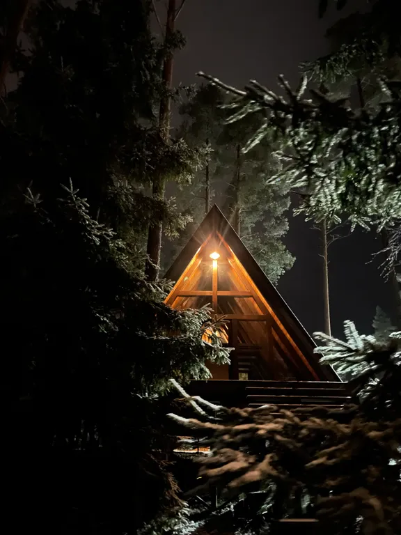 Коттедж A-frame у Финского Залива посреди Корабельных сосен — аренда посуточно в Приветнинское