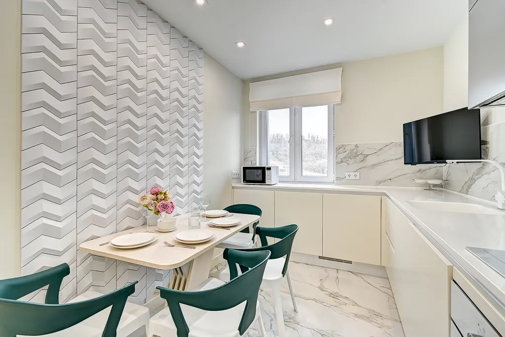 Квартира Квартира Двухкомнатная с 2 санузлами, проектором на балконе, бассейном на территории — Адлер