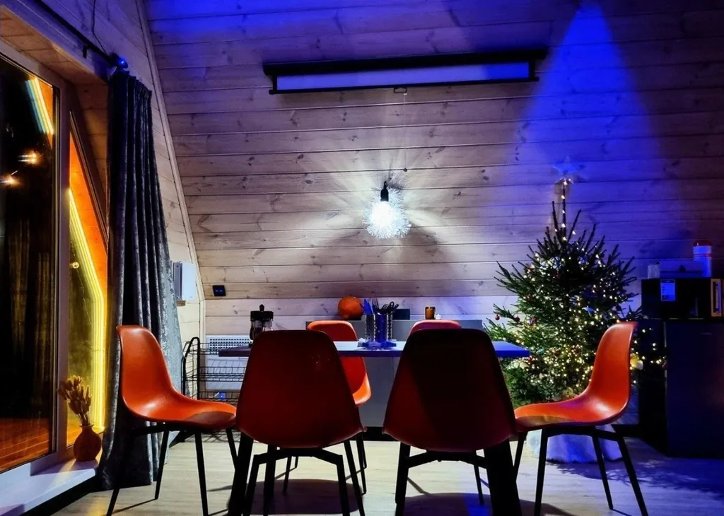 Уютный 3-к А-фрейм у реки с большой террасой и купелью