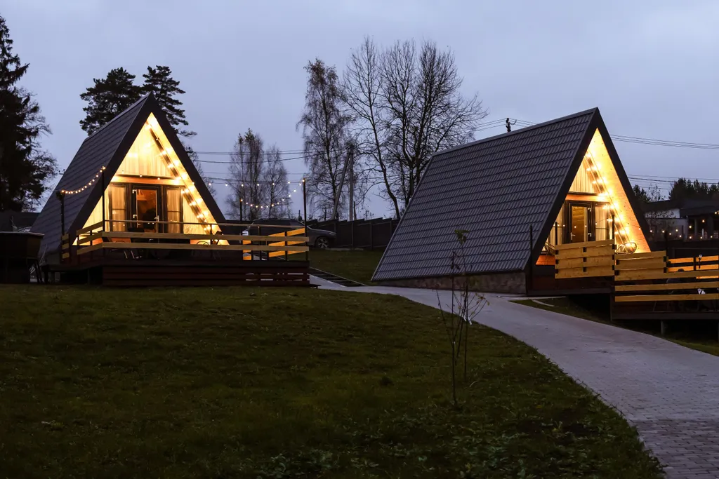 A-frame Петрол домик из дерева 4х местный