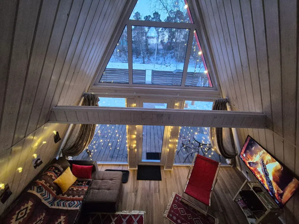 Коттедж Коттедж А-фрейм Клубничный с сибирским банным чаном и баней на дровах — Каблуково