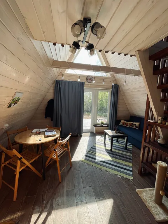 Papino village blue домик рядом с водопадом и лесом