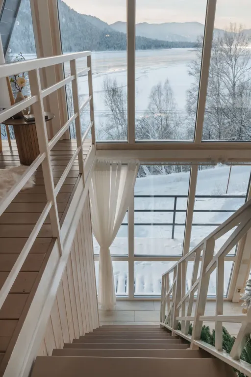 Villa Roma Телецкое - панорамный А-фрэйм 3 с видом на горы и озеро