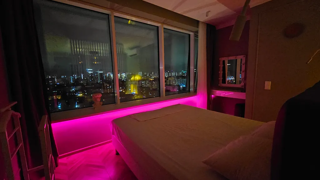 Студия с панорамным видом и джакузи в стиле неоклассика