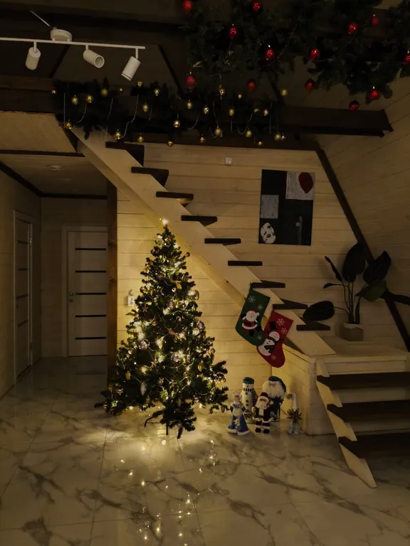 Уютный большой дом A-Frame с чаном рядом с Волгой